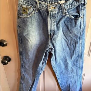 Cinch Jeans Men's Relaxed Fit 33X34. Green‎ Label Distress Fade.